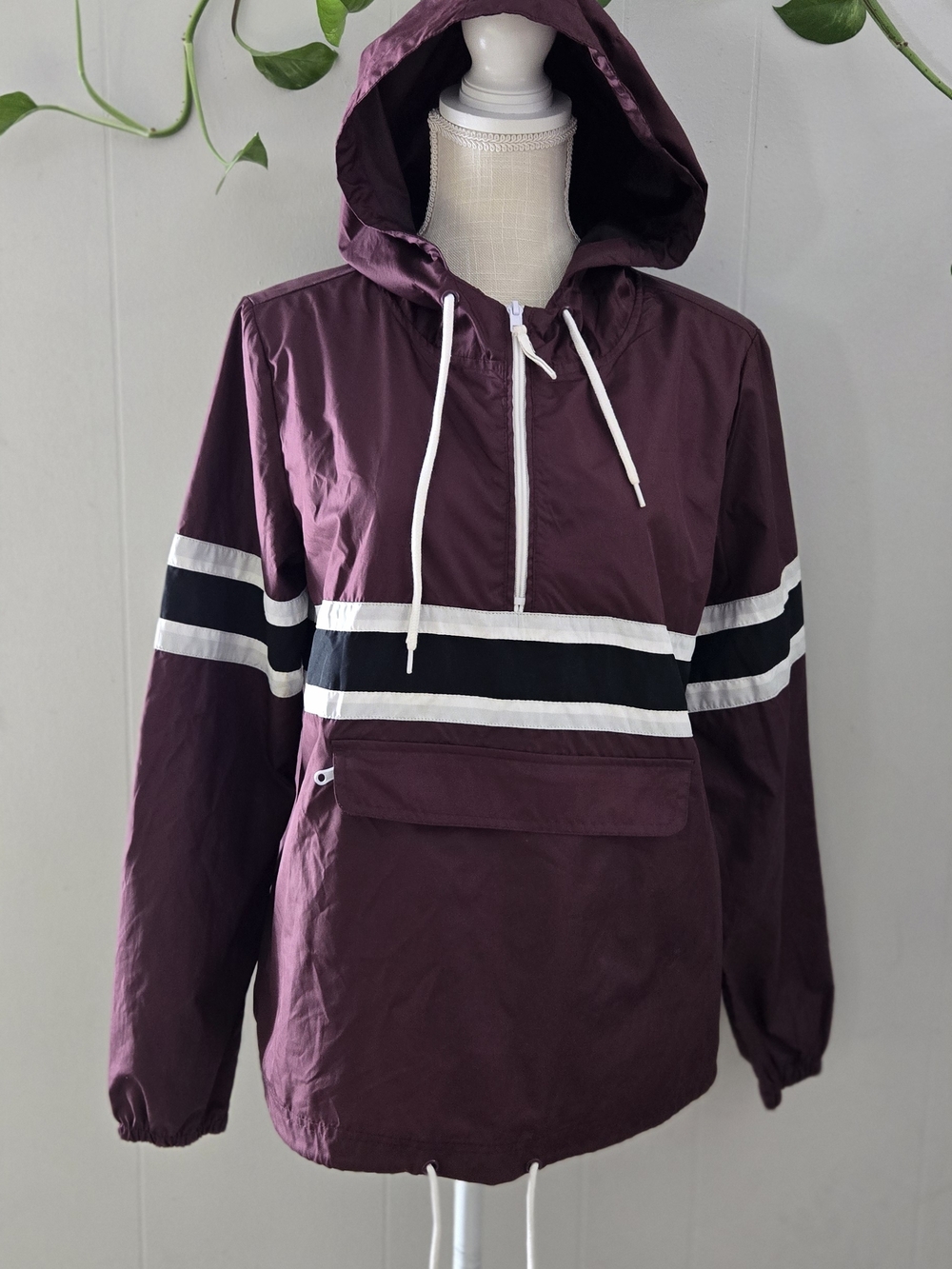 Zine Clothing Maroon Hooded Jacket with Black Lining